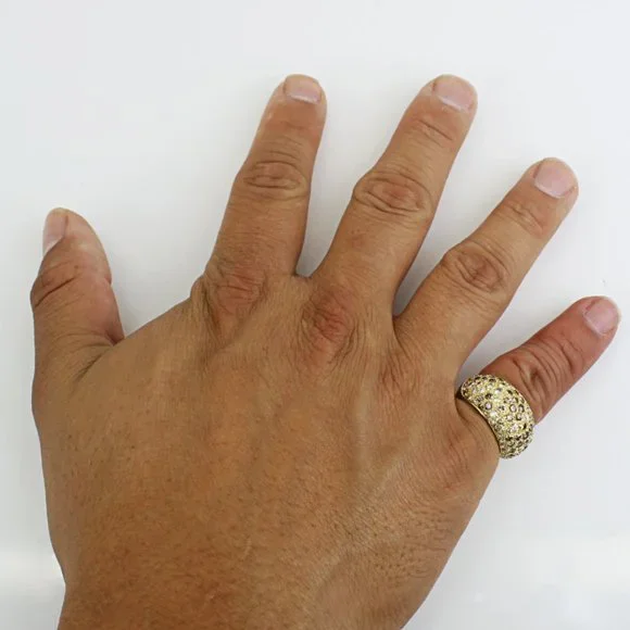 Cartier 18k Yellow Gold 4-Carat Diamond Sauvage Dome Ring c.1994 - Picture 9 of 10